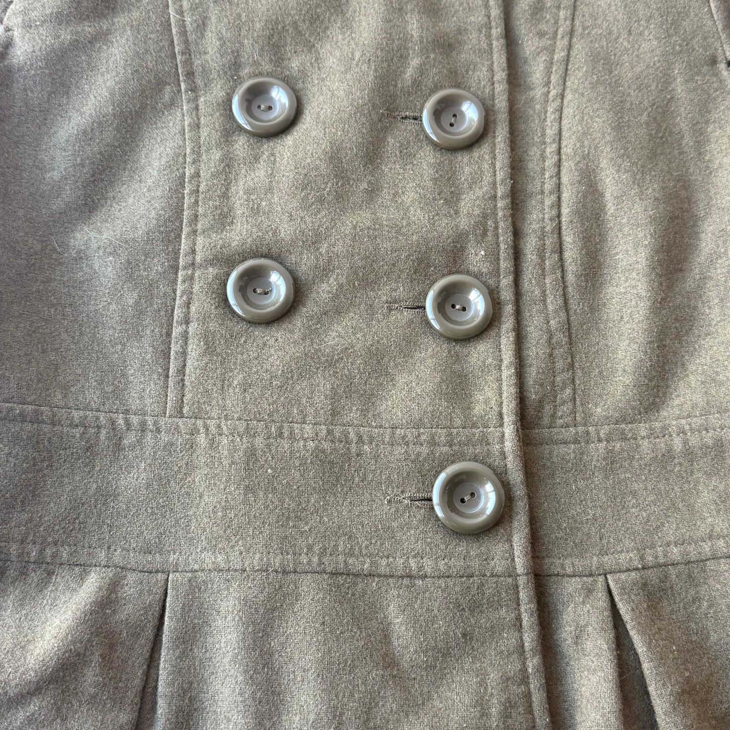 Khaki short sleeve peacoat - Size XS