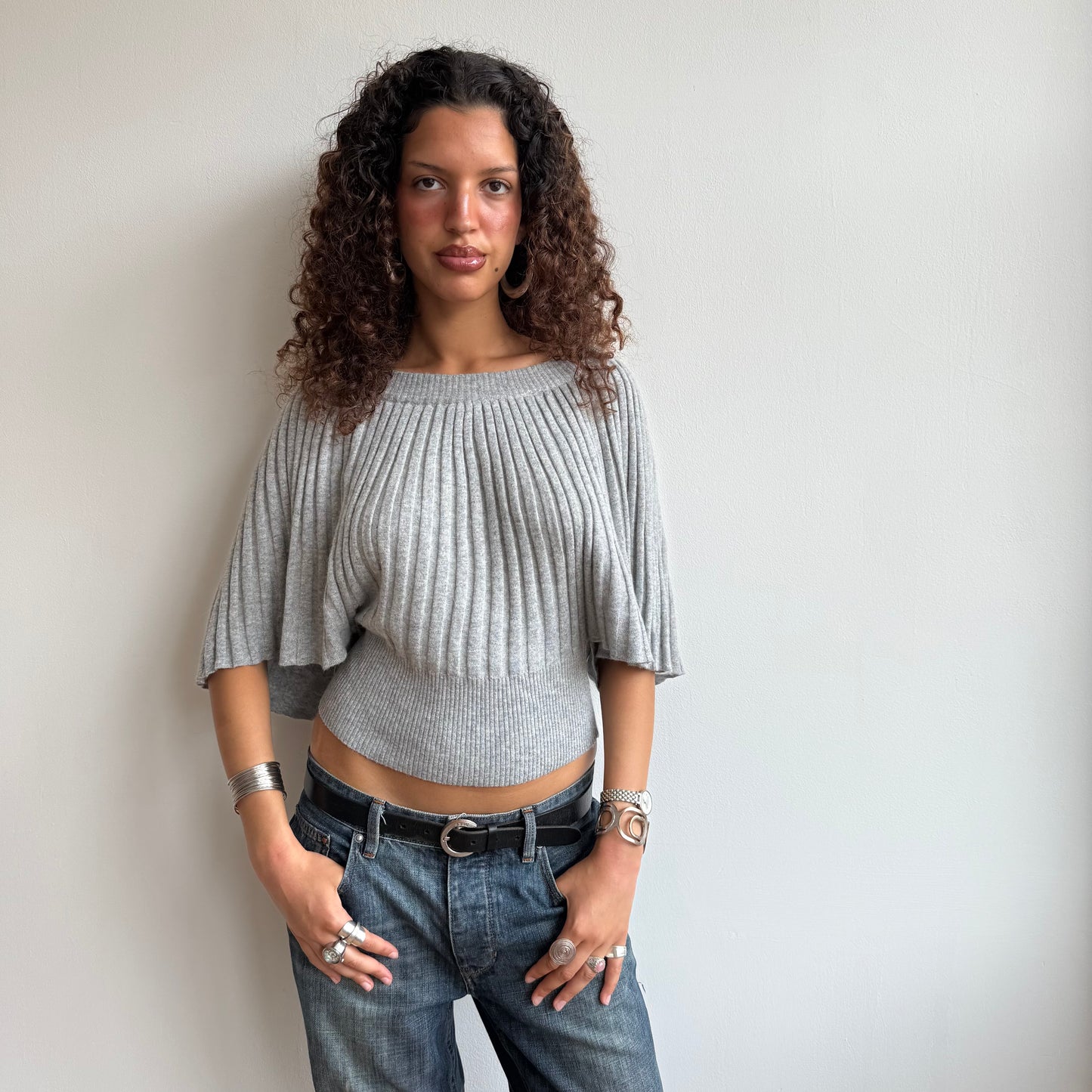 Light grey batwing knit - Size S