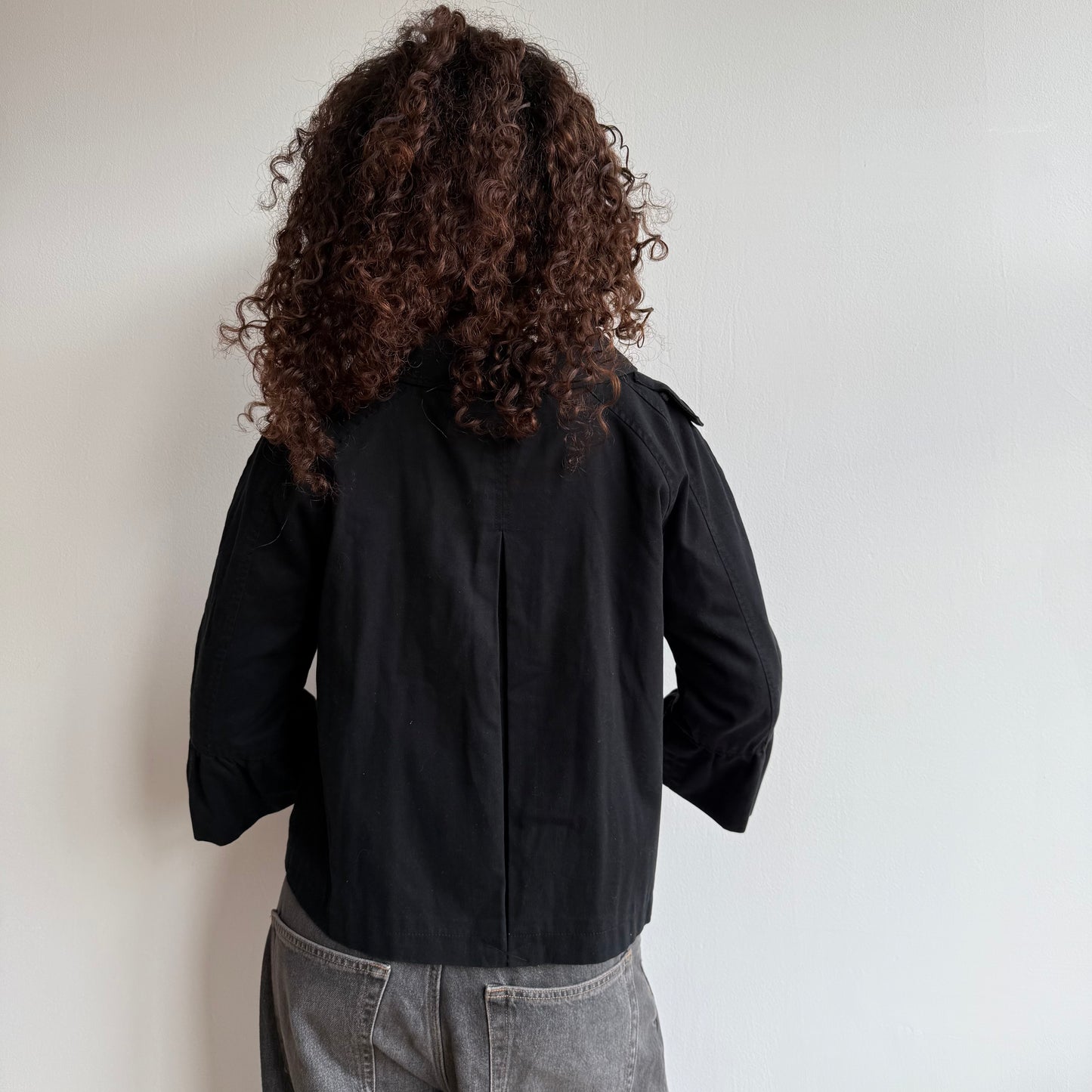 Black pleat peacoat - Size M