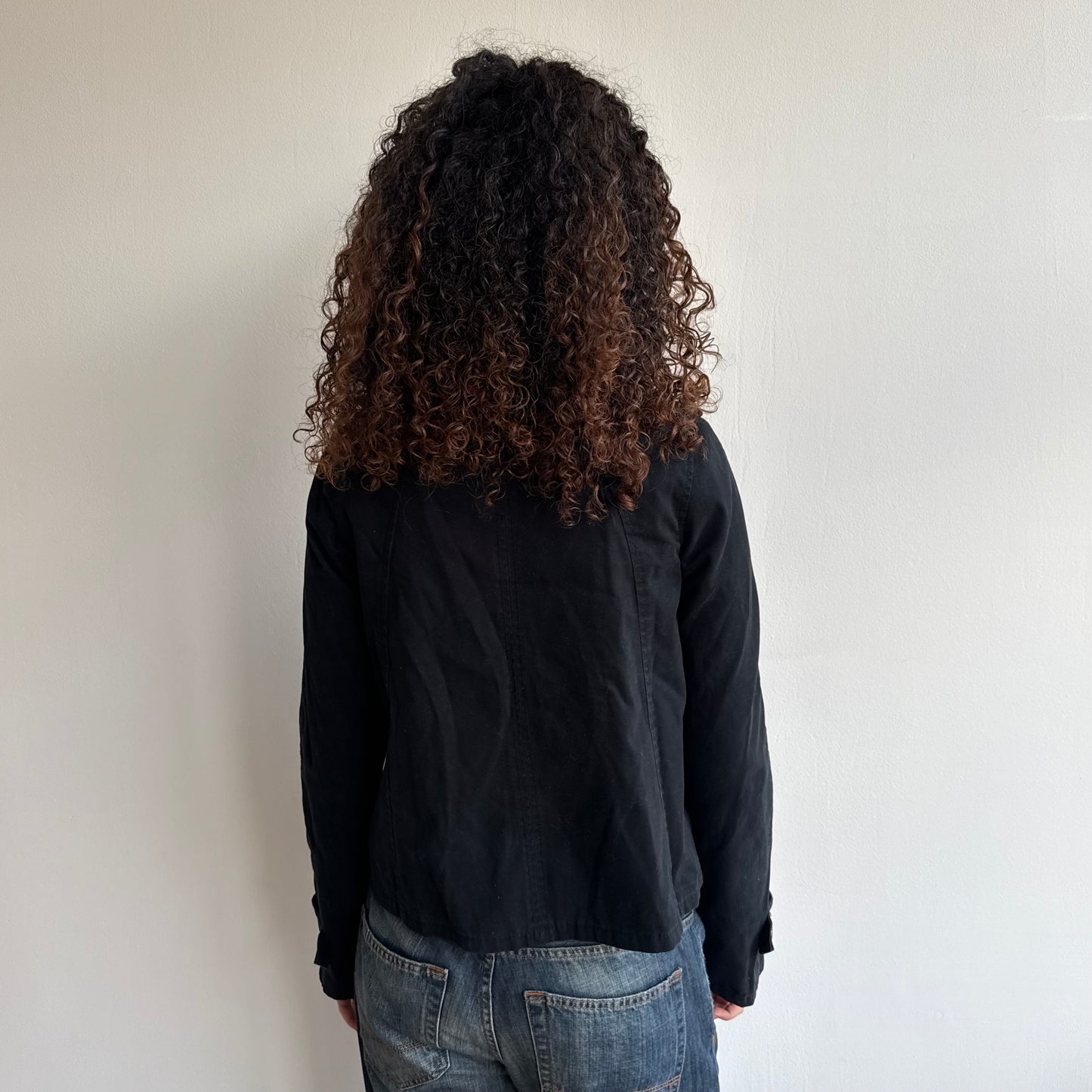 Black double breasted peacoat - Size M