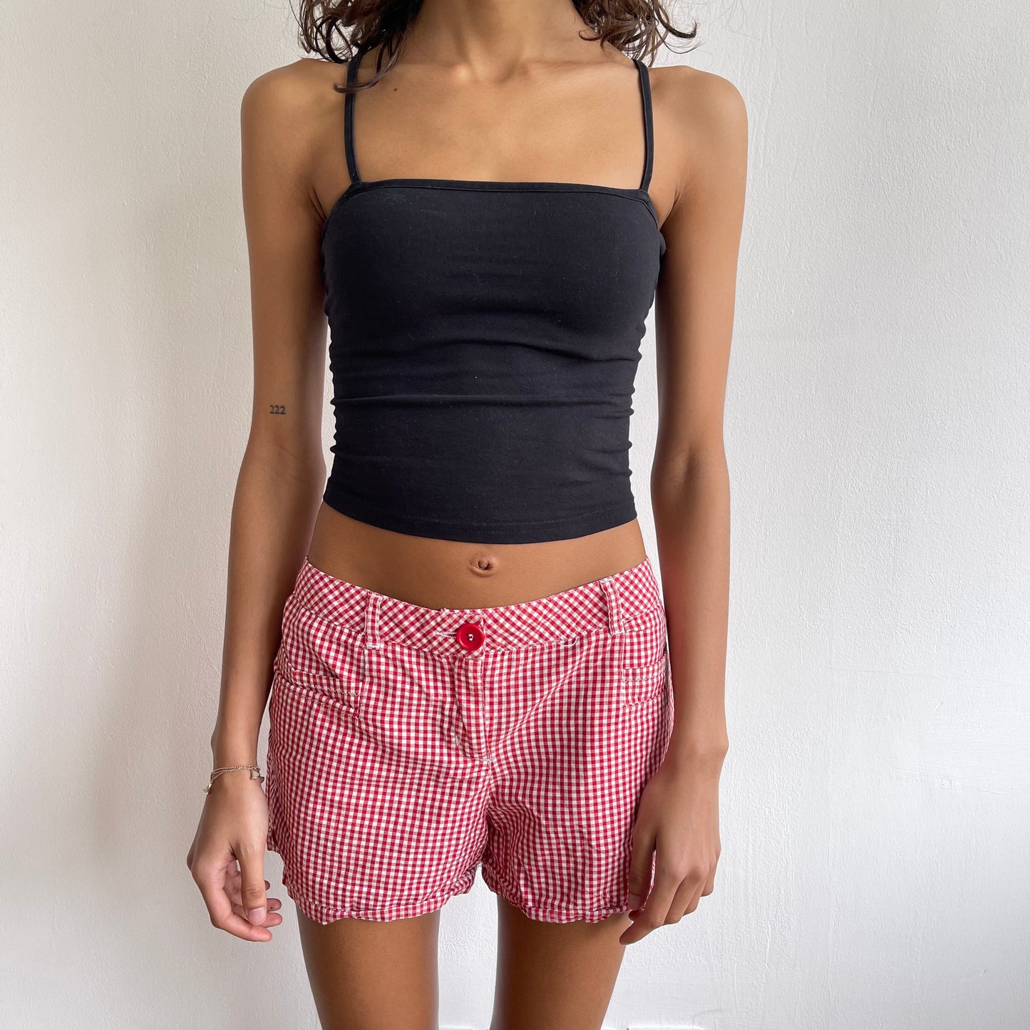 Red gingham shorts - Size S