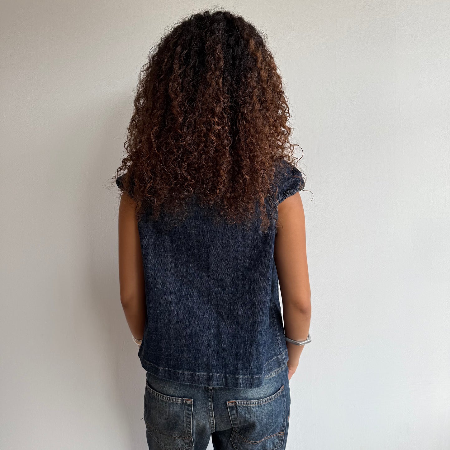 Denim short sleeve peacoat - Size M