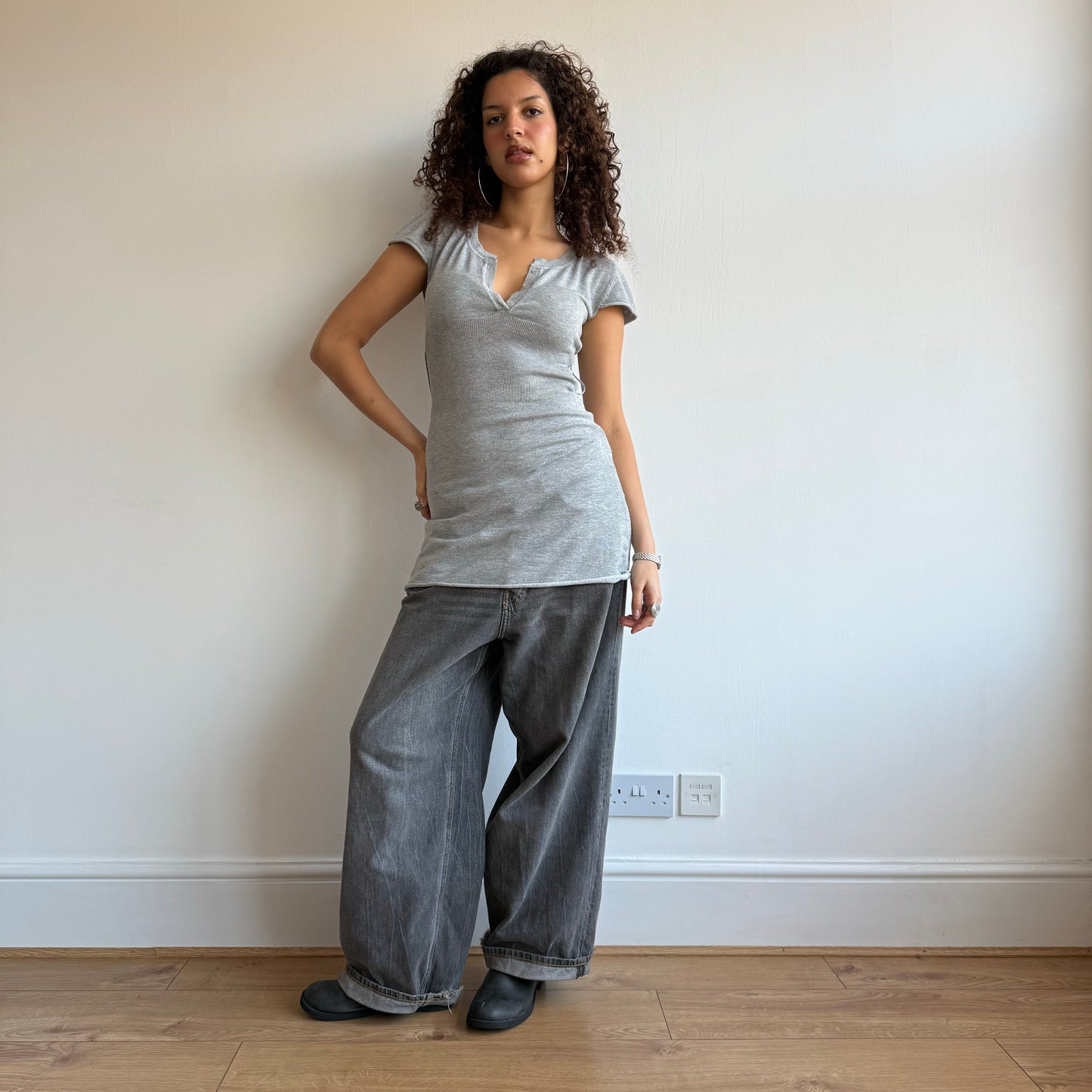 Grey knit dress - Size S