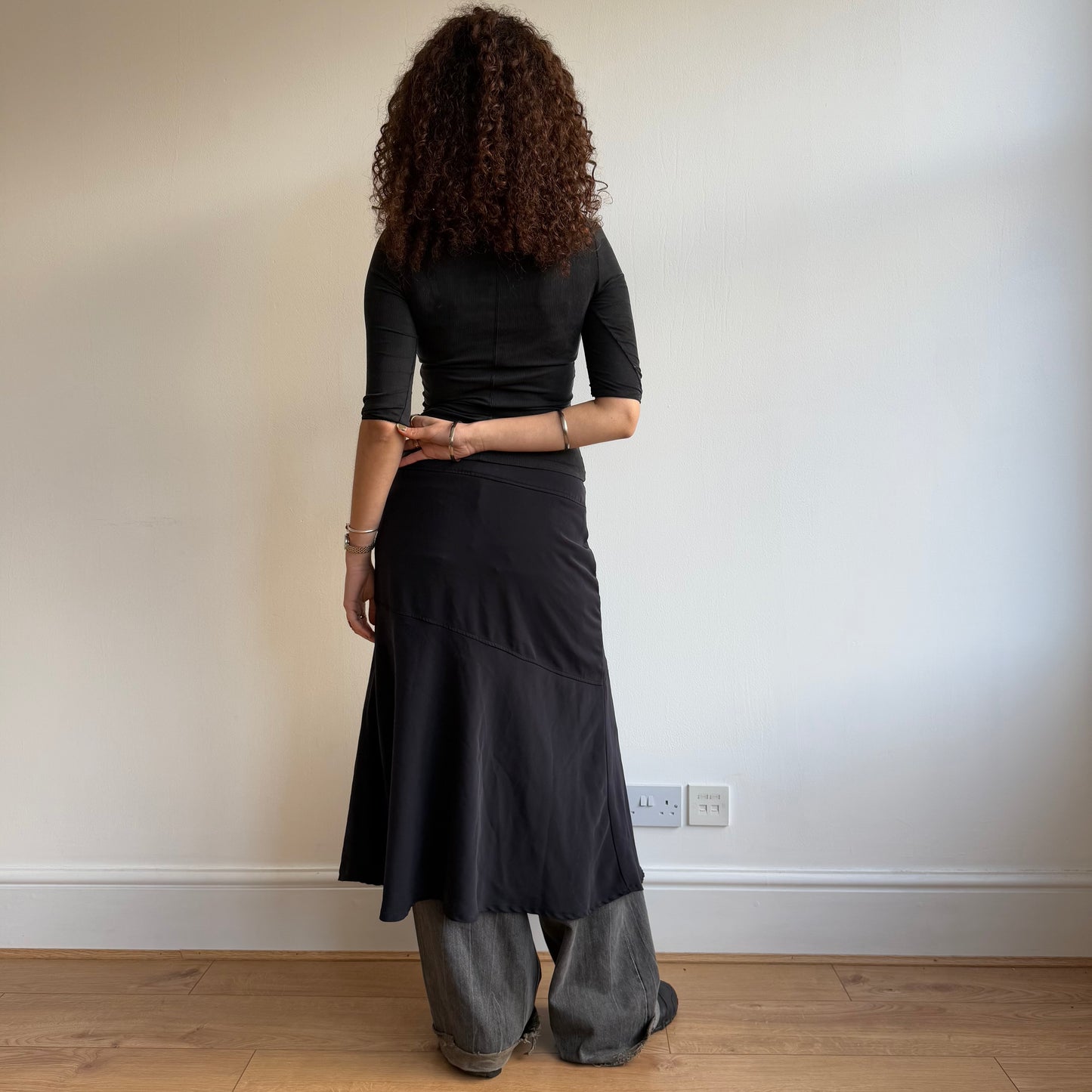 Navy midi skirt - Size L