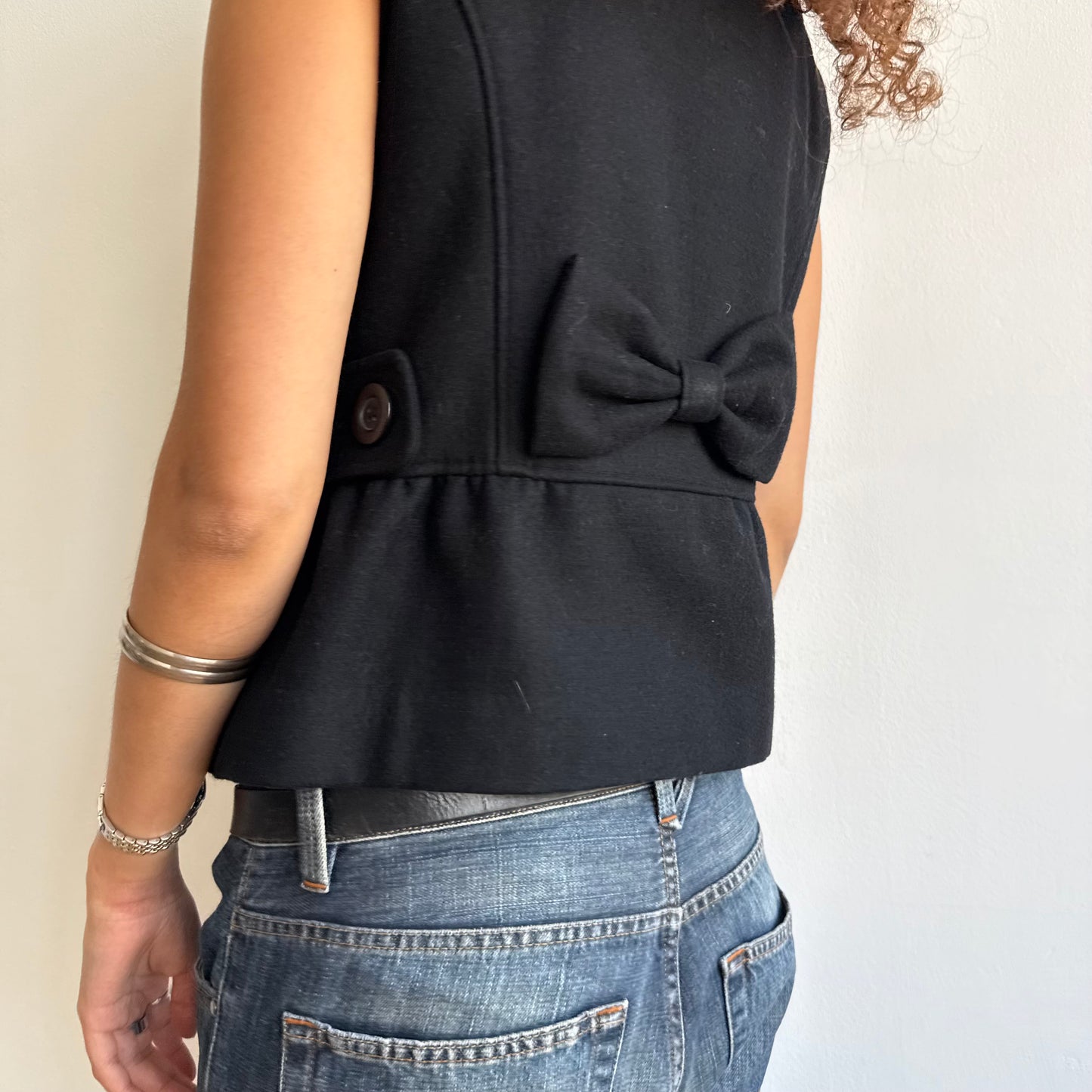 Black short sleeve peacoat - Size M