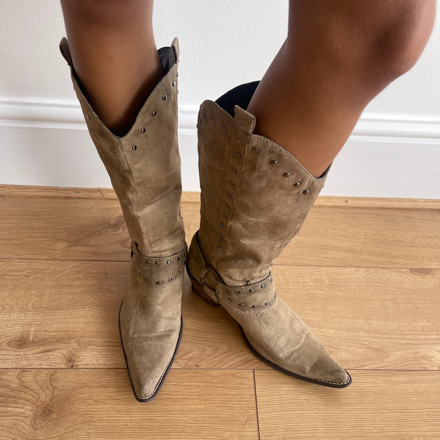 Brown cowboy boots - Size UK6