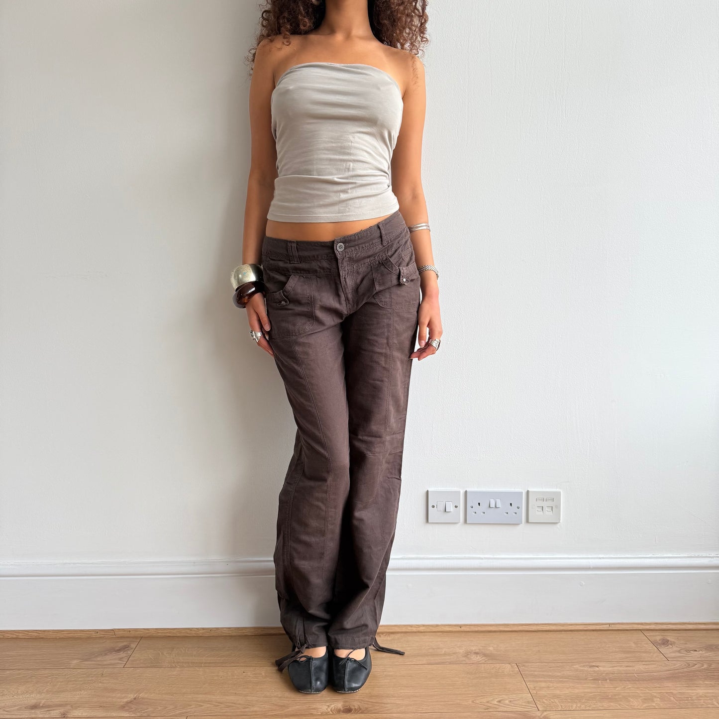 Brown linen trousers - Size M