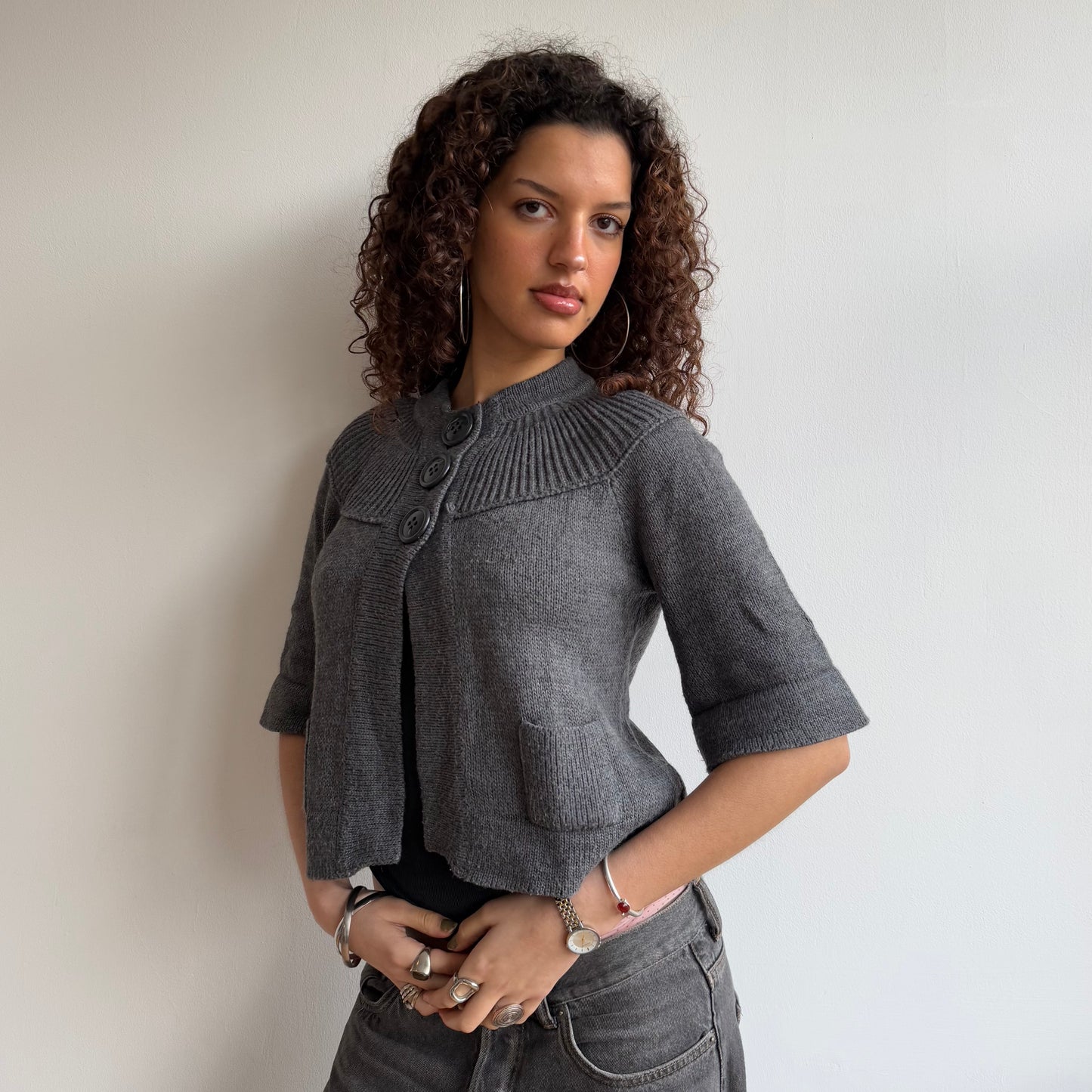 Grey knit Cardi - Size S