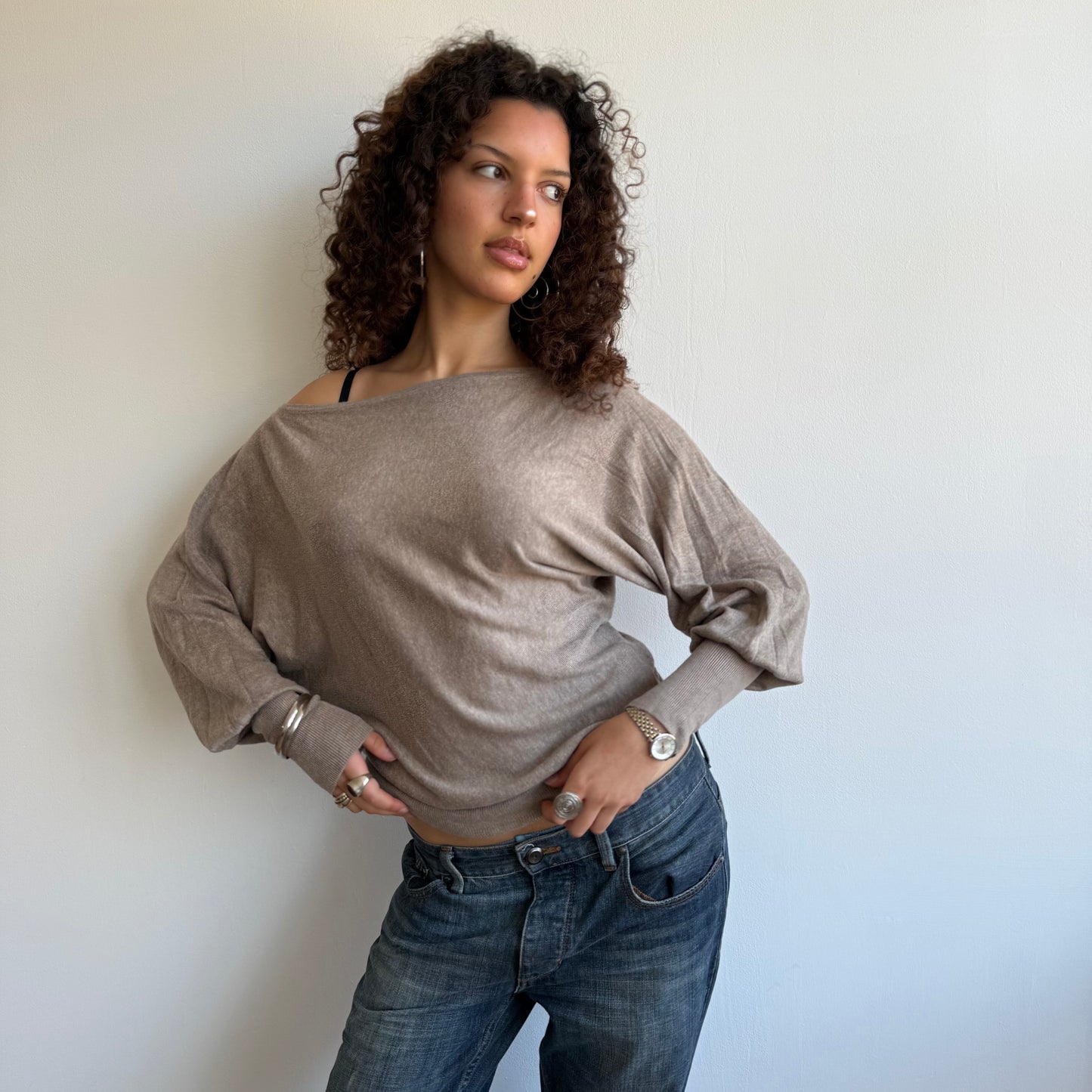 Taupe slouchy knit - Size M