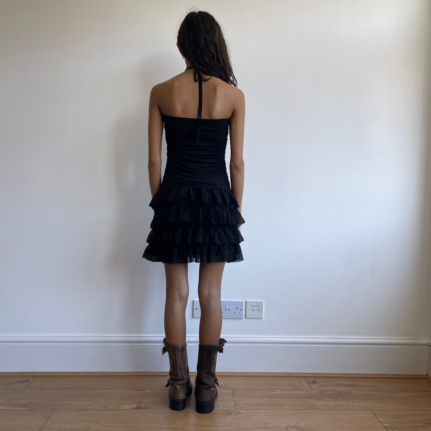 Black ruffle salsa dress - Size XS