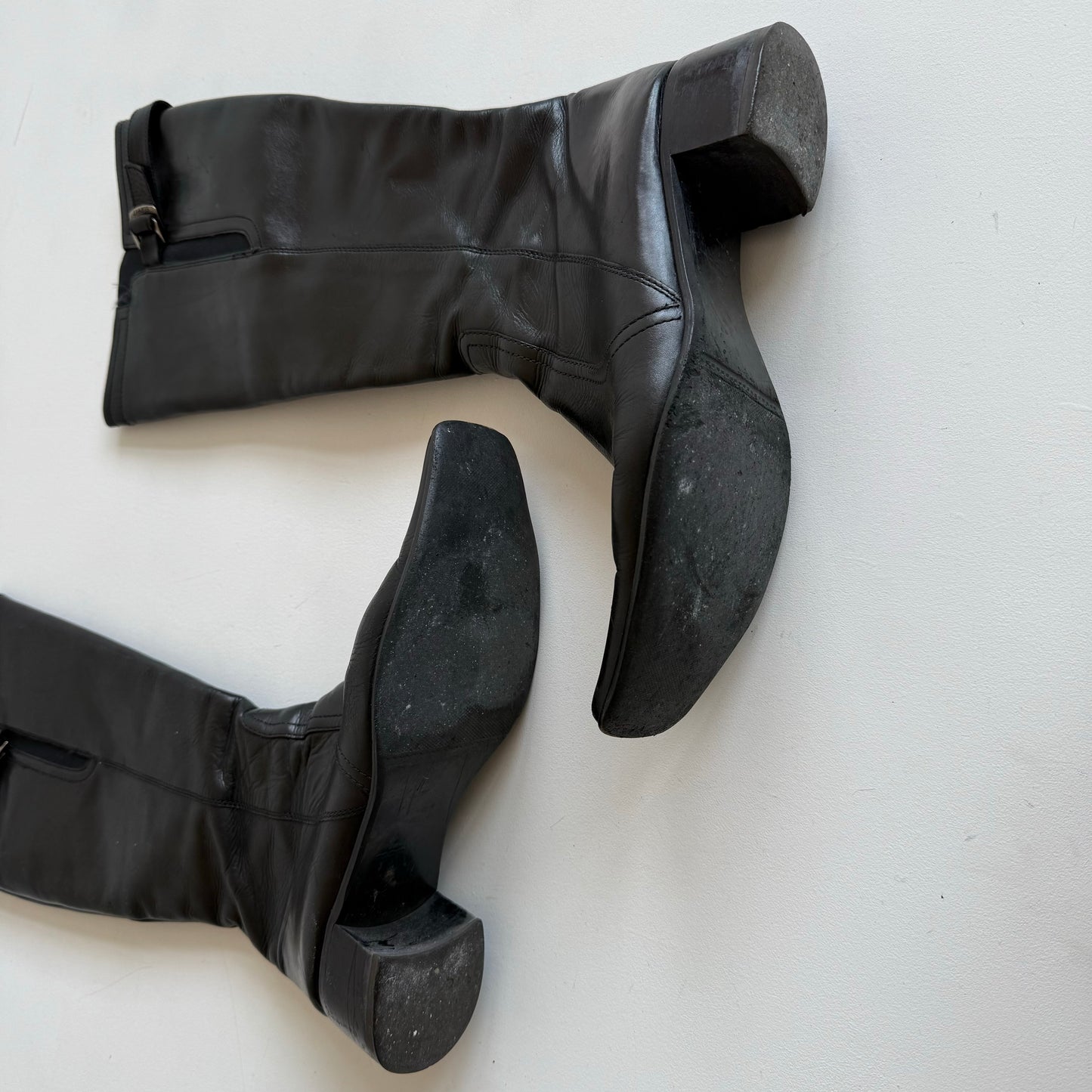 Black leather 90’s boots - Size EU40