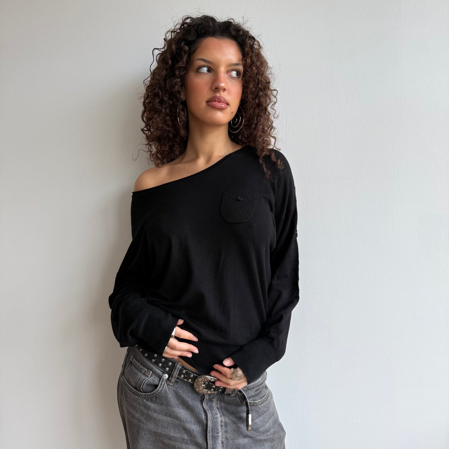 Black slouchy knit - Size S