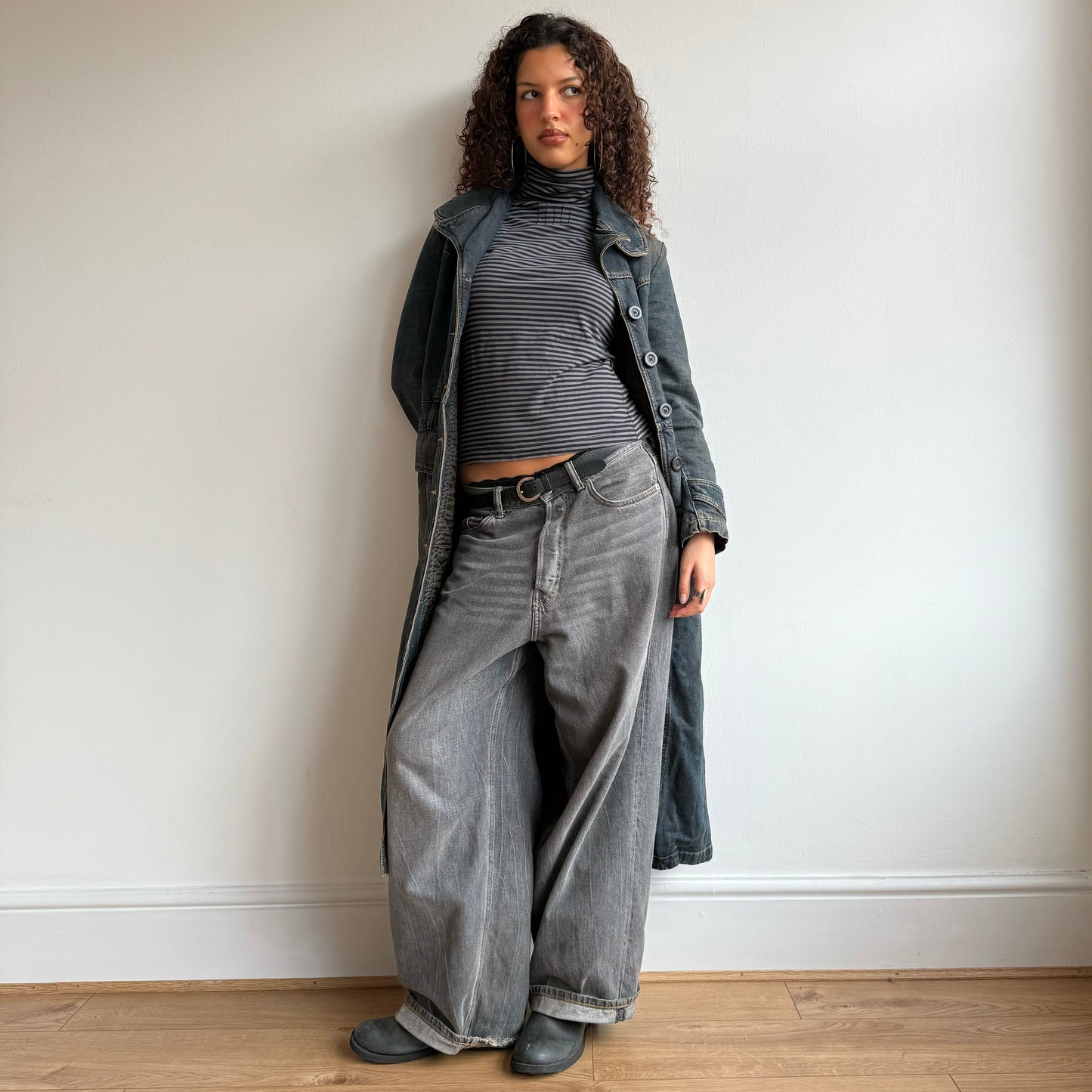 Long denim trench - Size S