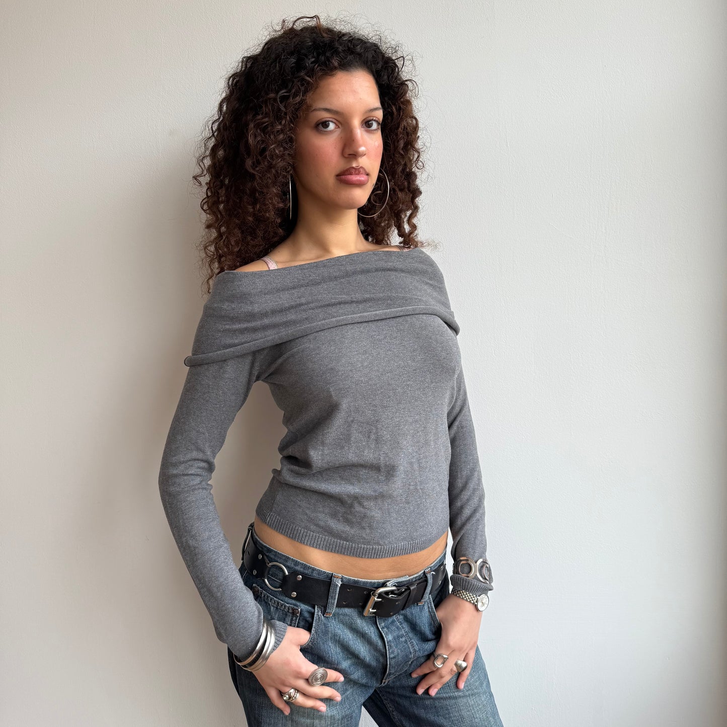 Grey Bardot knit - Size S