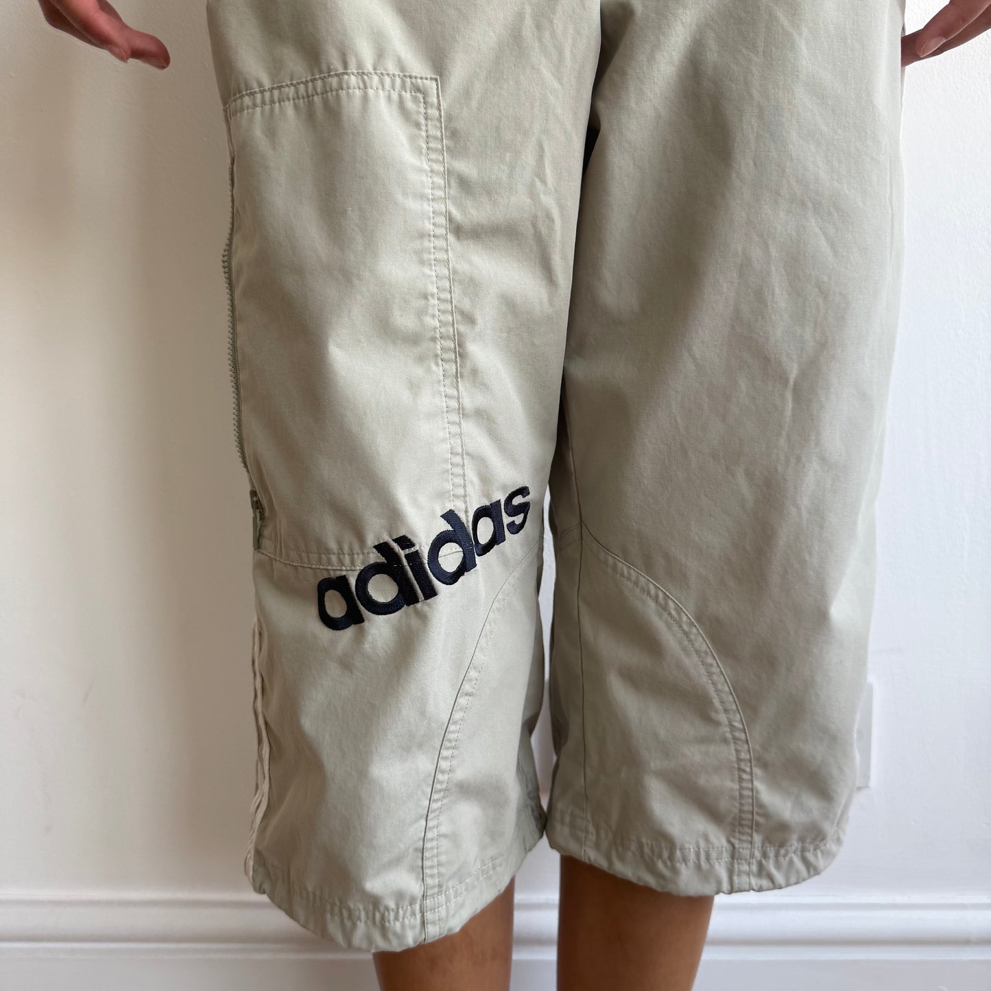 Beige Adidas belt capris - Size XS + S