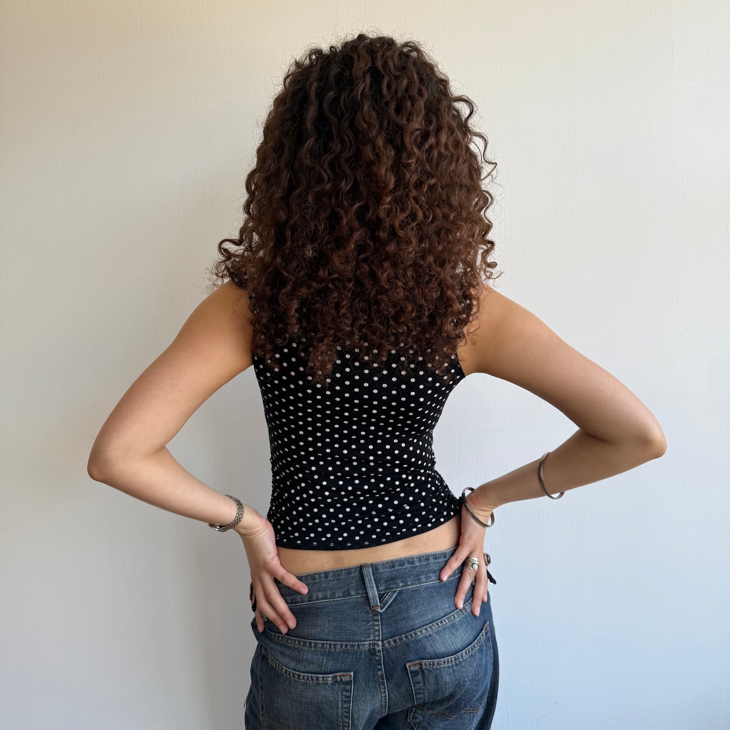 Polka dot ruched top - Size S
