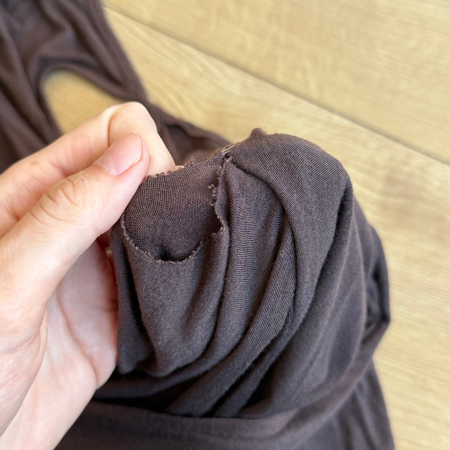 Brown keyhole slouchy top - Size S