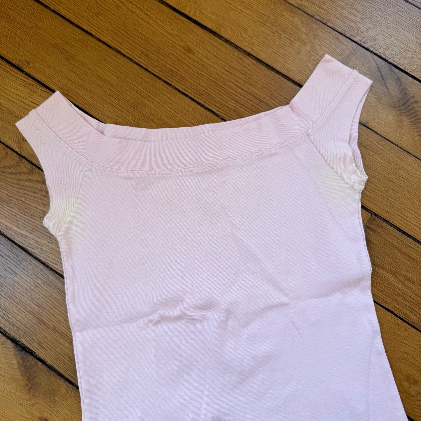 Baby pink Bardot baby tee - Size S/M