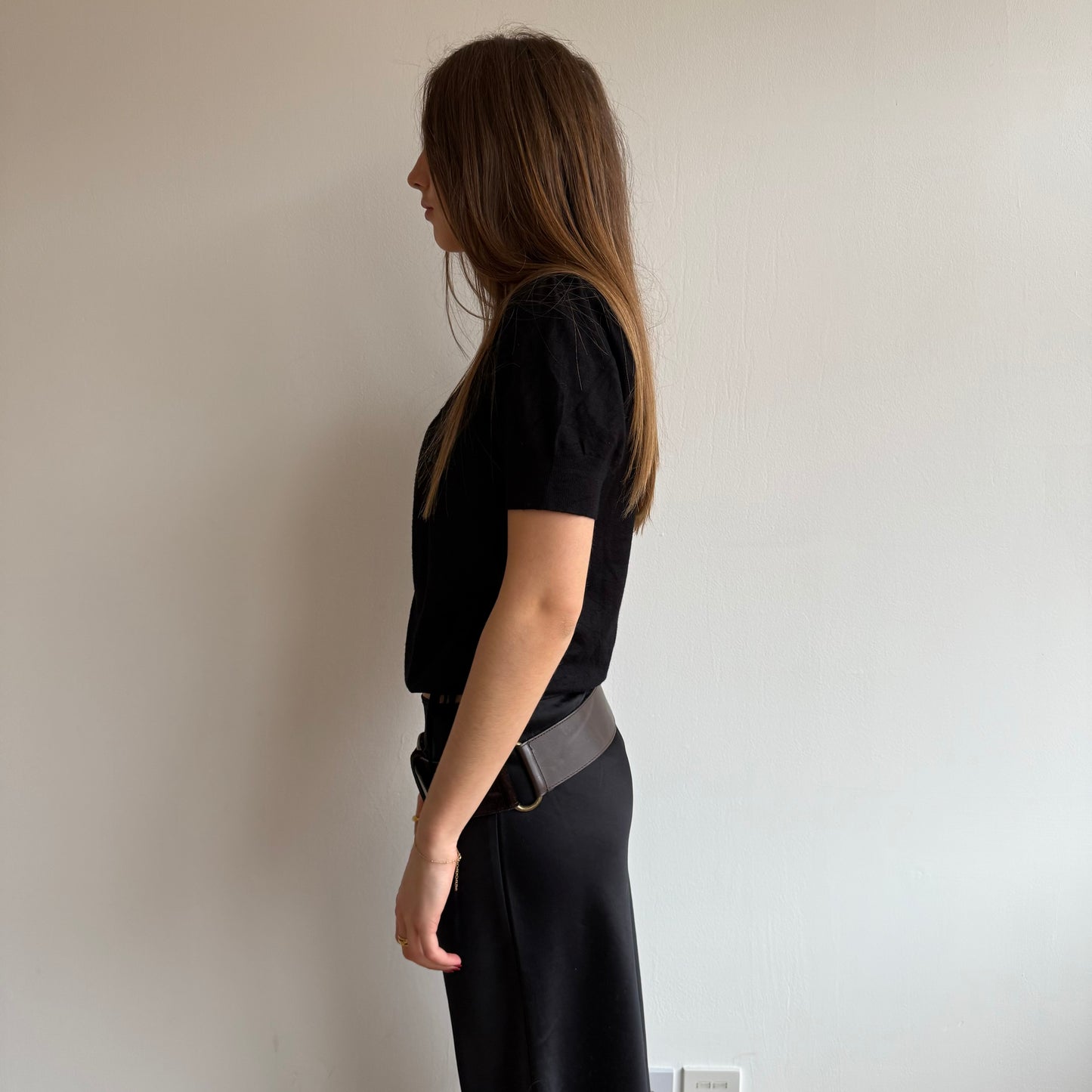 Black tie waist knit - Size M