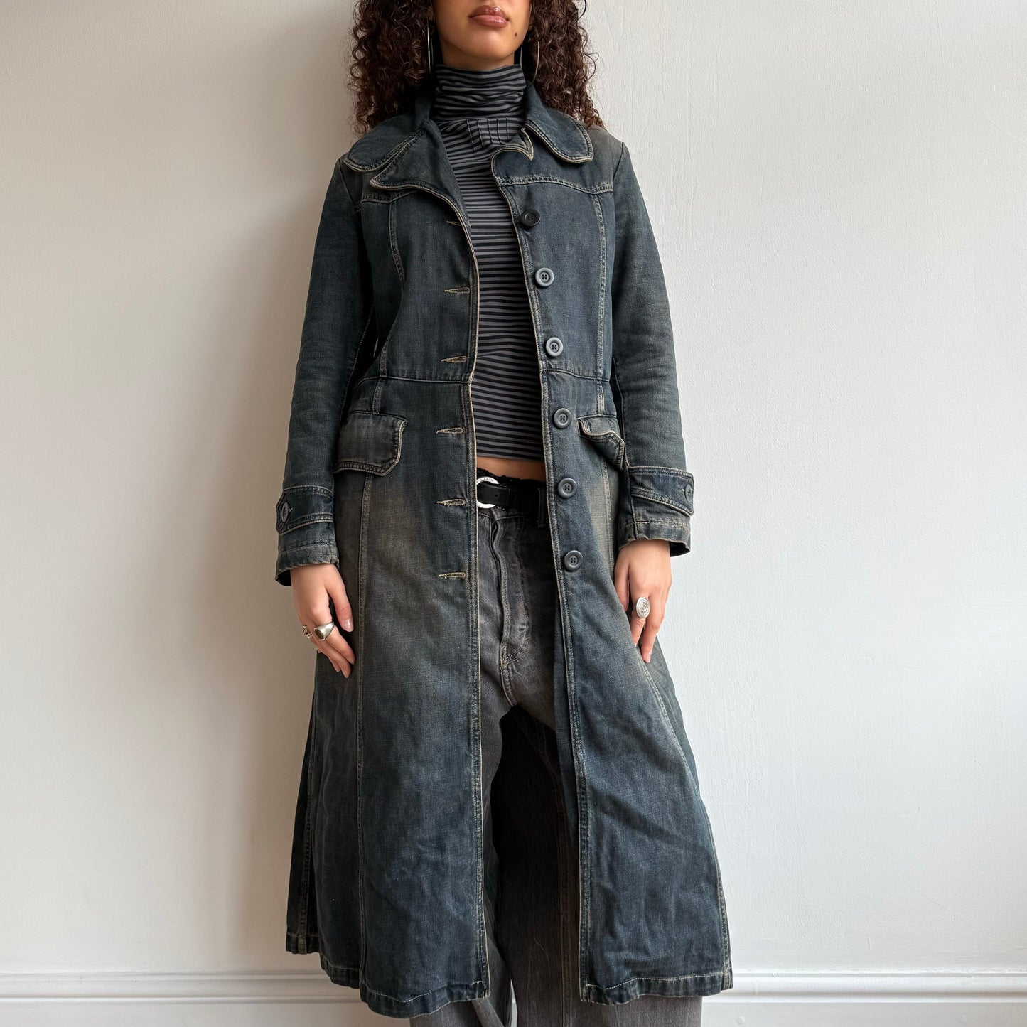 Long denim trench - Size S