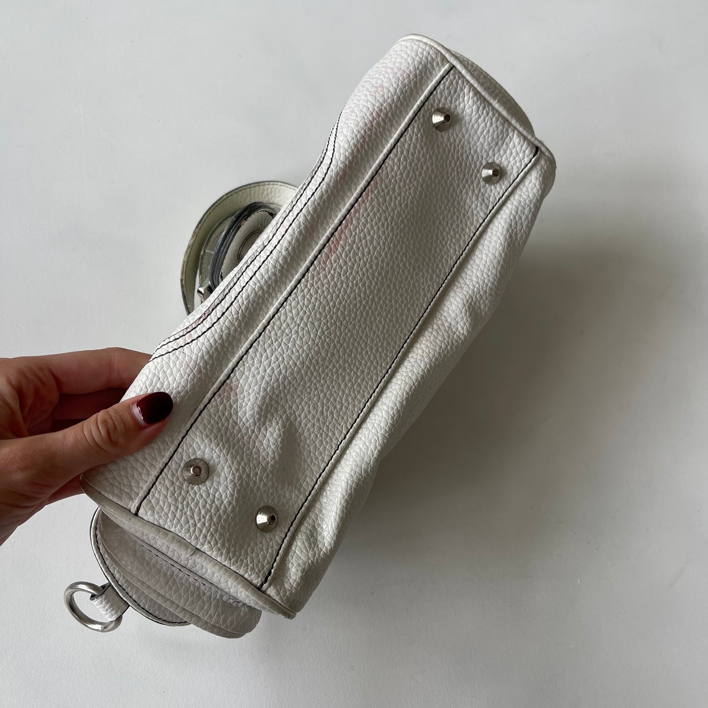 White buckle mini bag