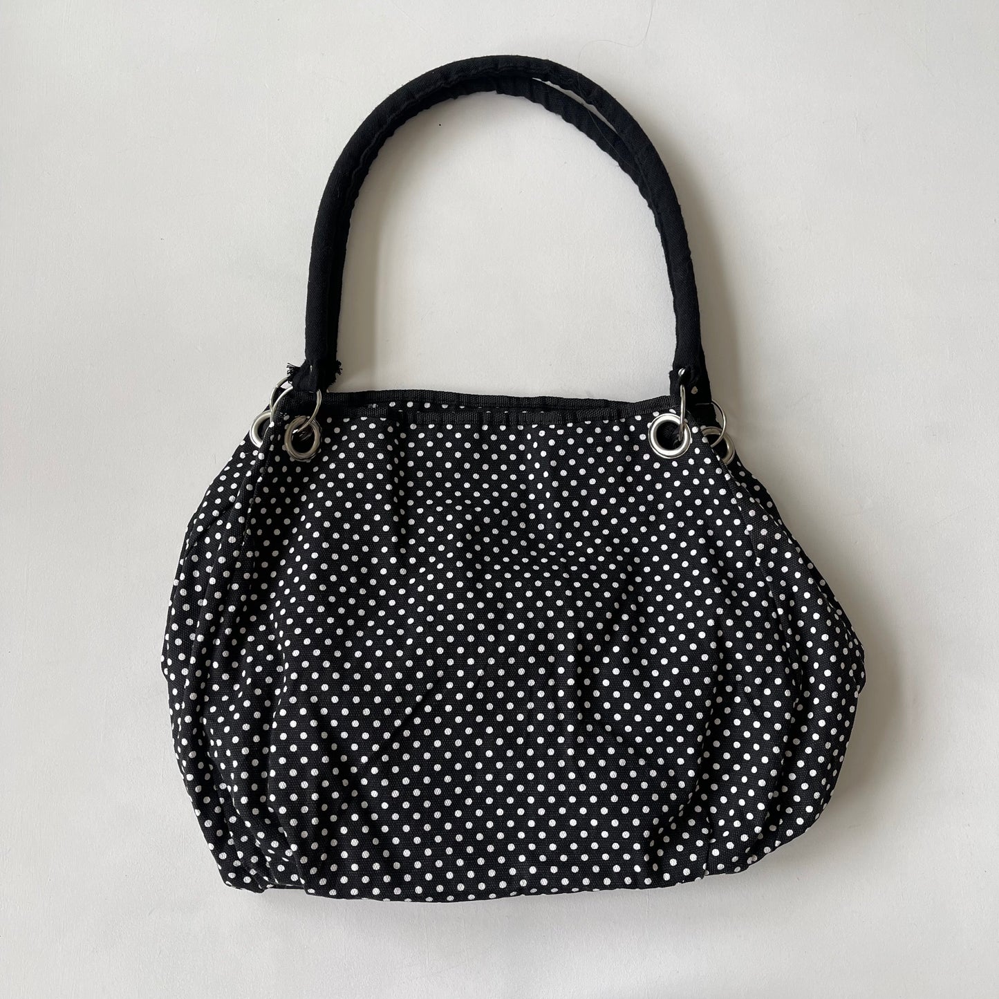 Black and white polka dot bag (1)