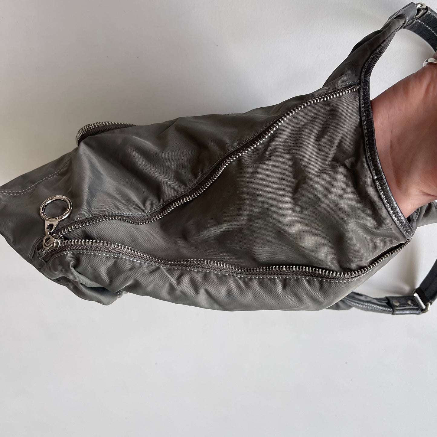 Grey gorpcore bag