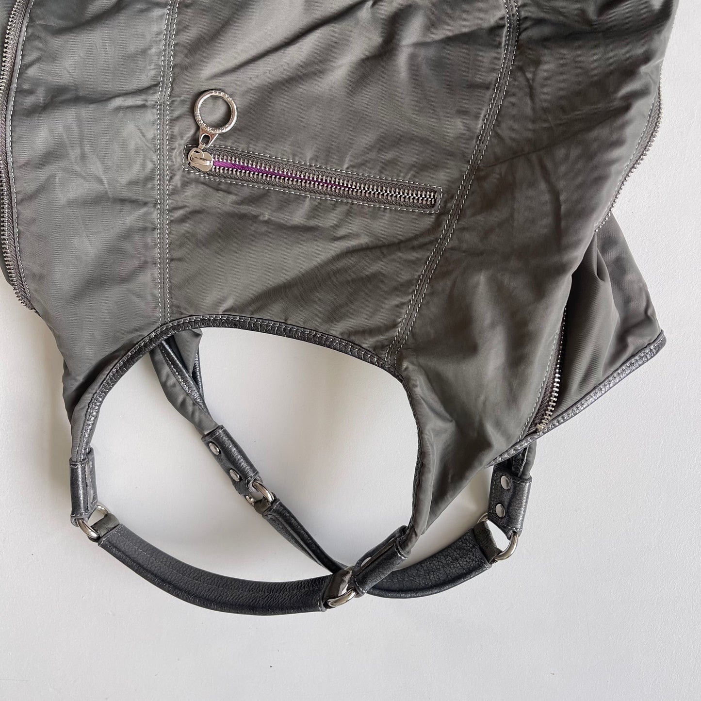Grey gorpcore bag