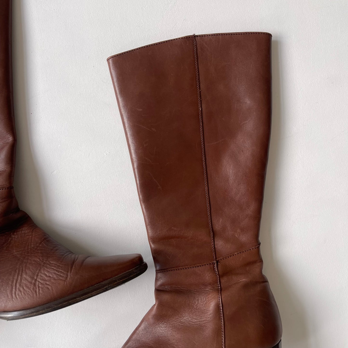 Brown leather boots - Size UK6