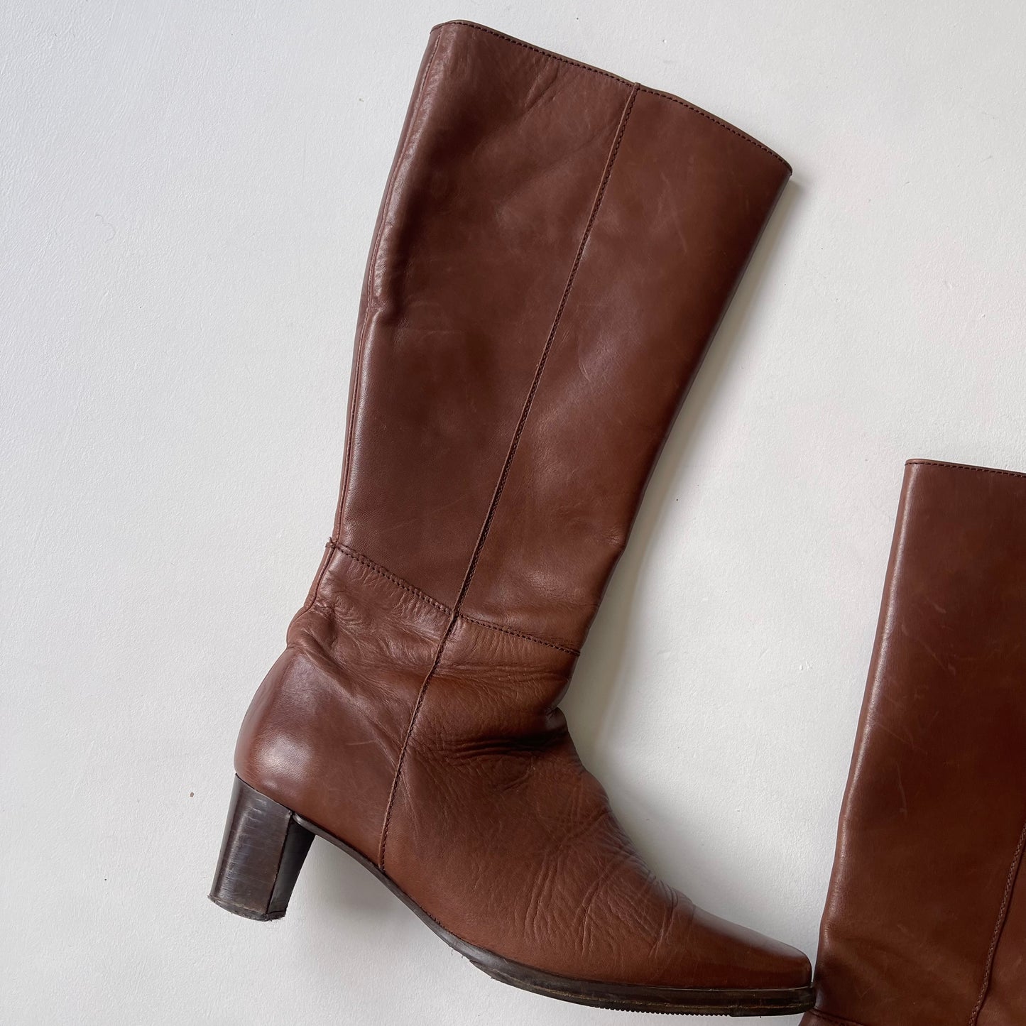 Brown leather boots - Size UK6