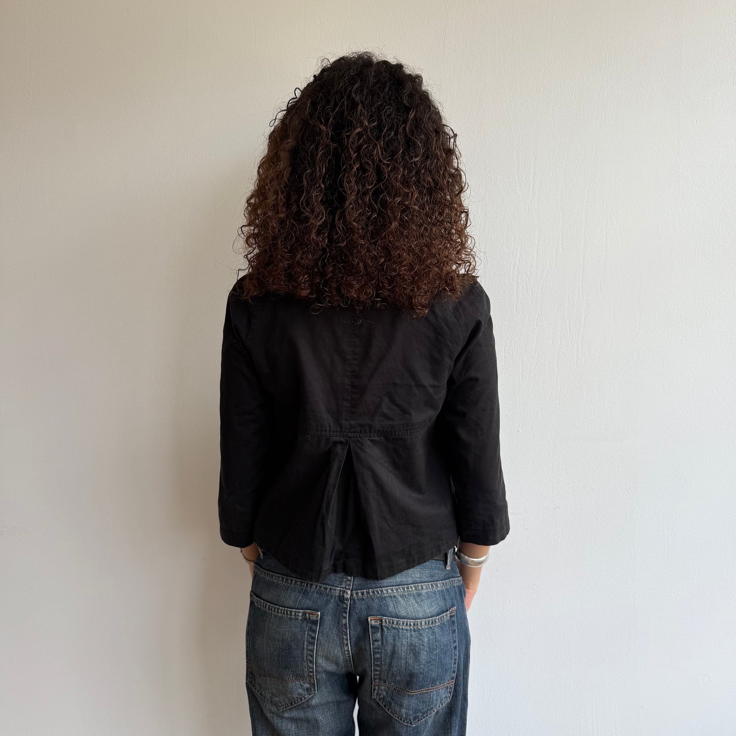 Black 3/4 sleeve peacoat - Size S