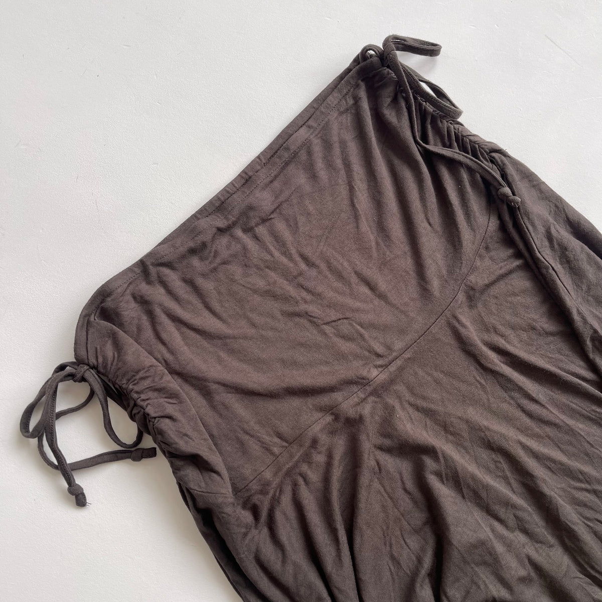 Brown ruched side midi skirt - Size M