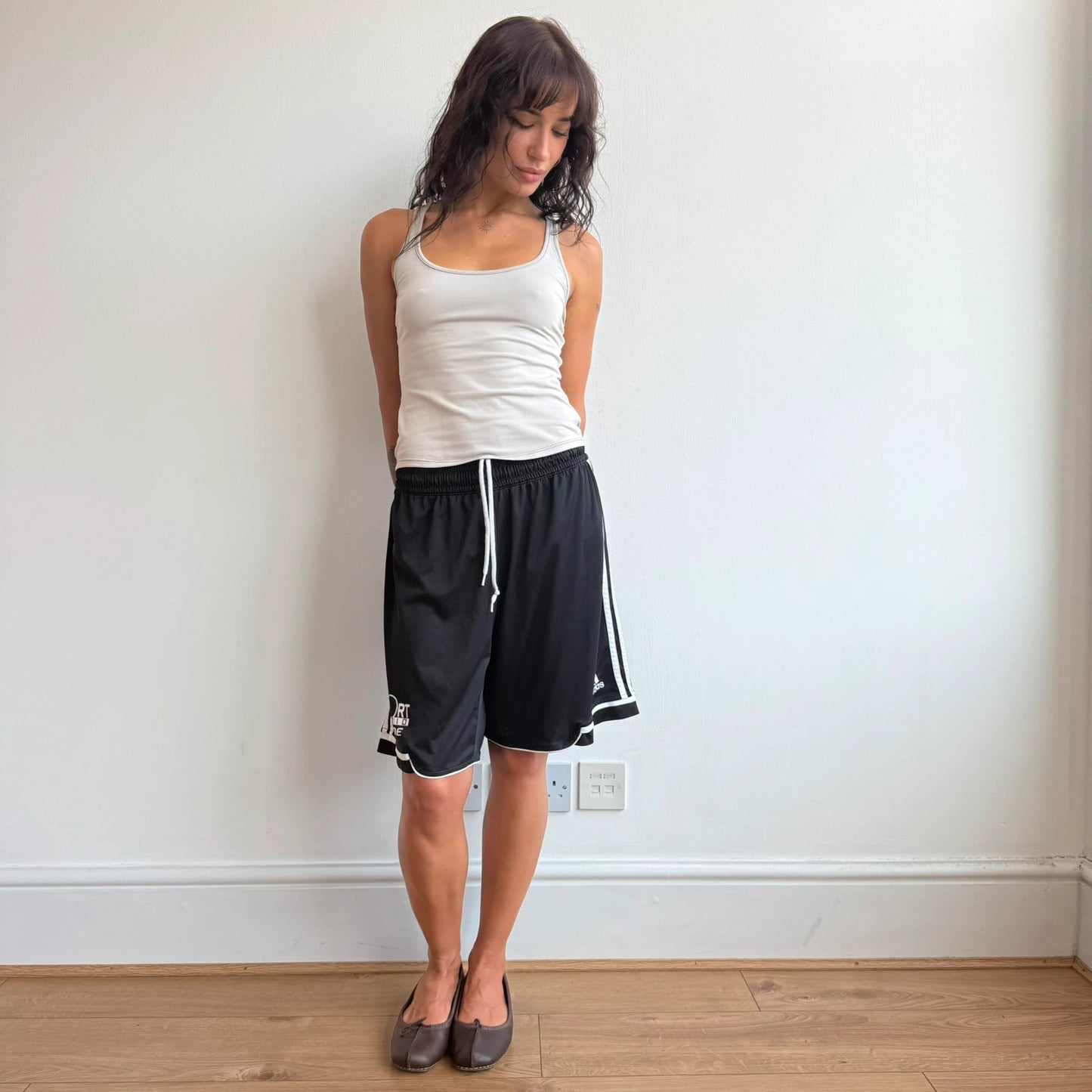 Black sporty adidas basketball shorts - Size S-M