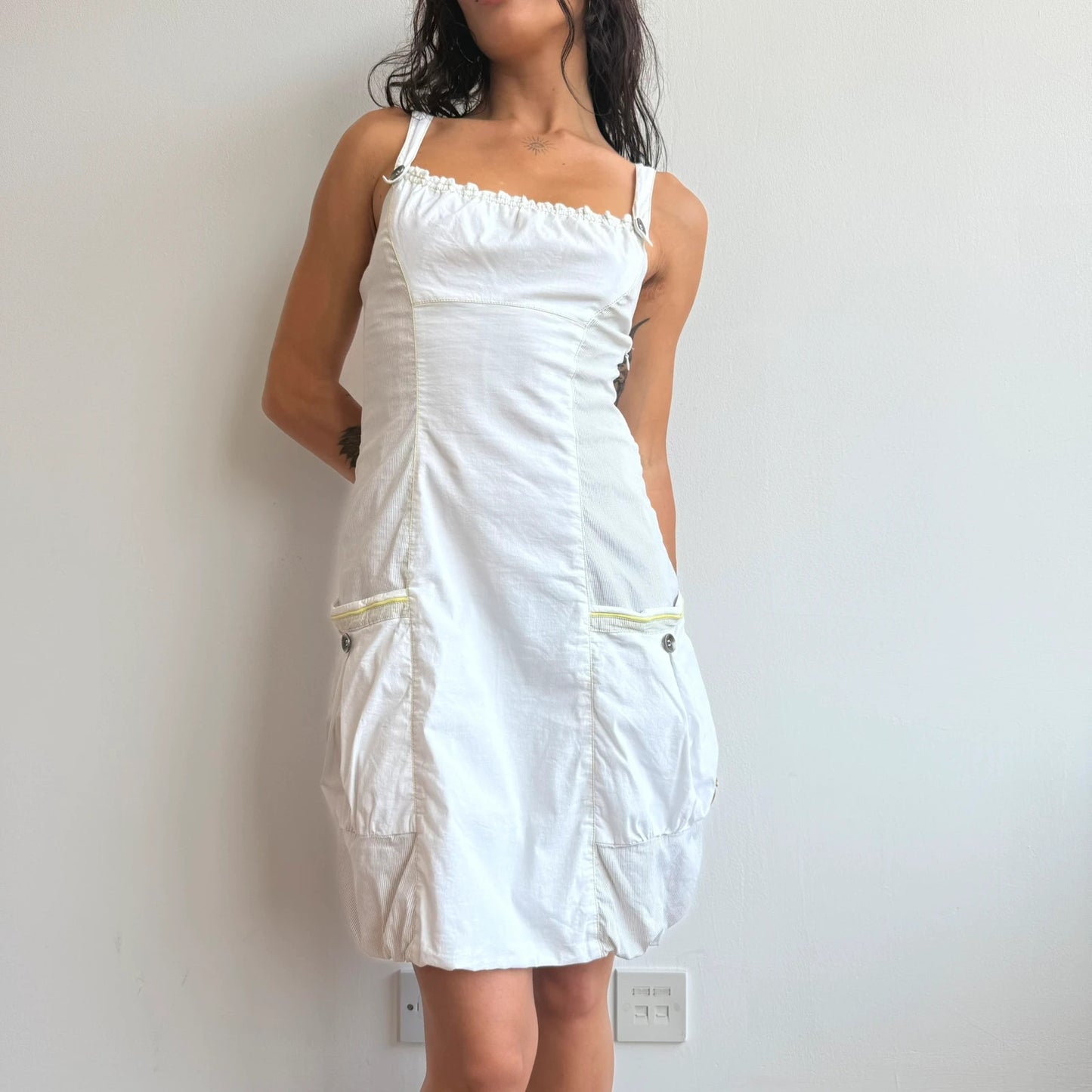 White cargo mini dress - Size S