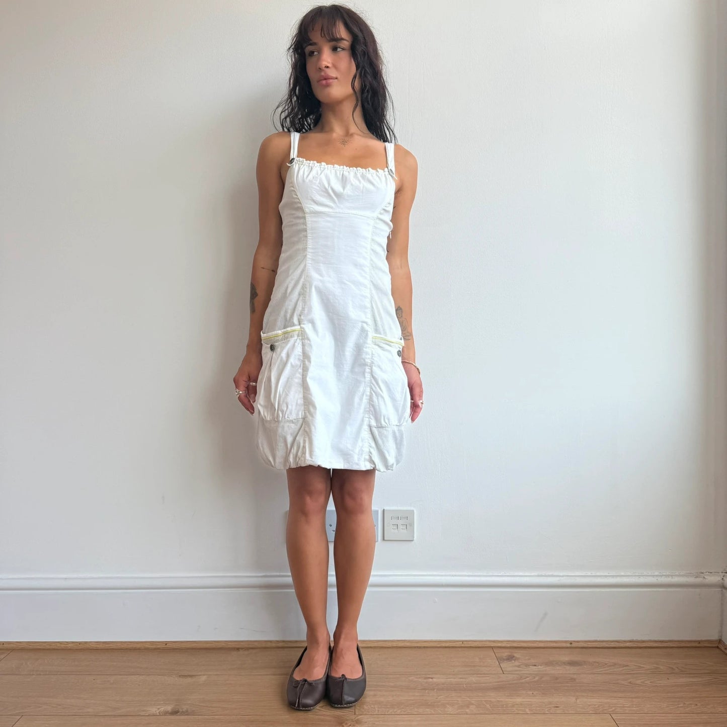 White cargo mini dress - Size S