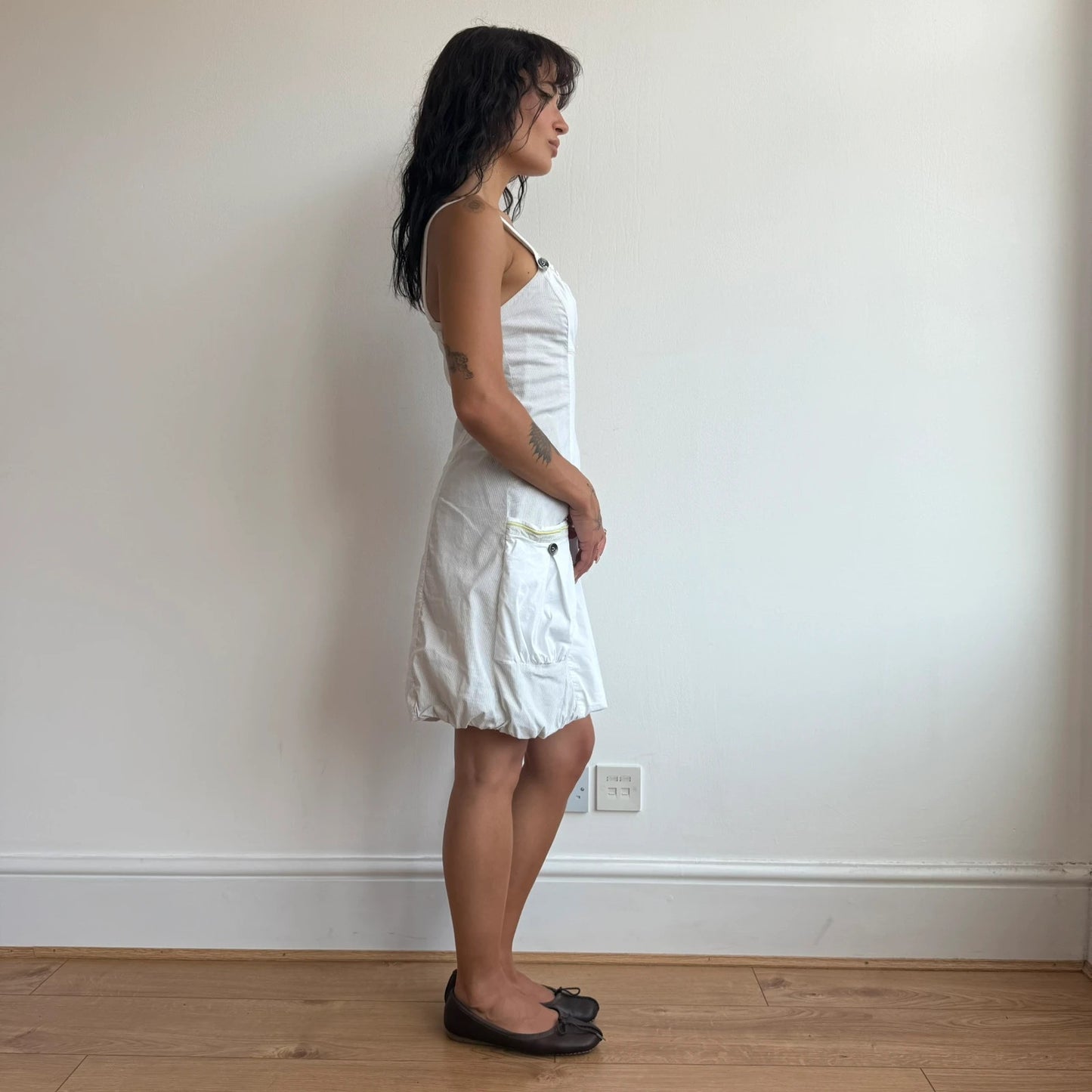 White cargo mini dress - Size S