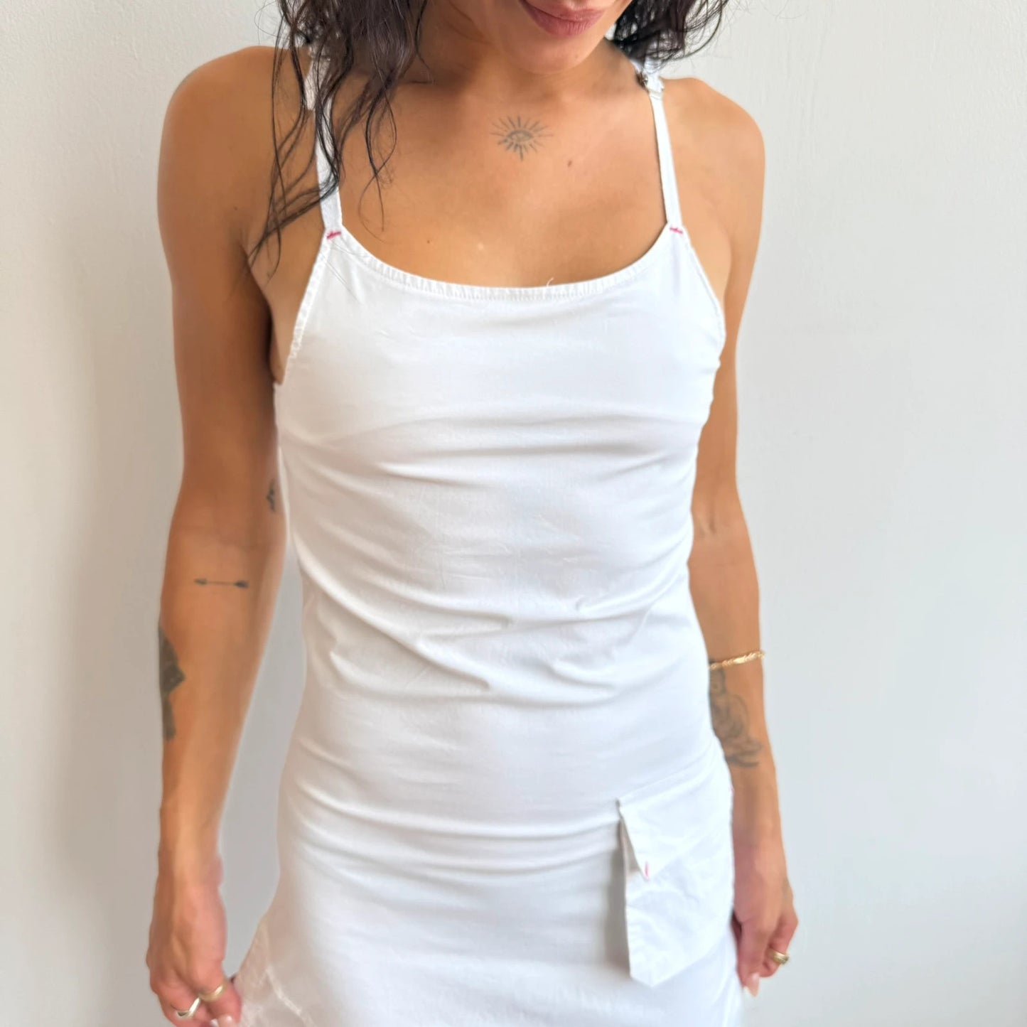 White cargo maxi dress - Size XS