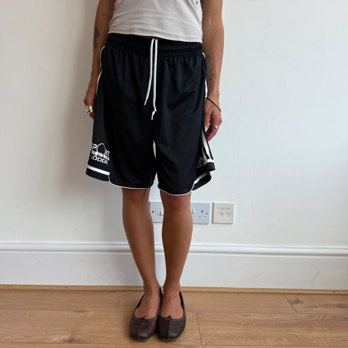 Black sporty adidas basketball shorts - Size S-M