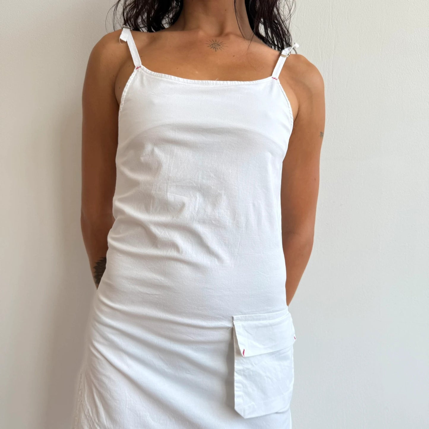 White cargo maxi dress - Size XS