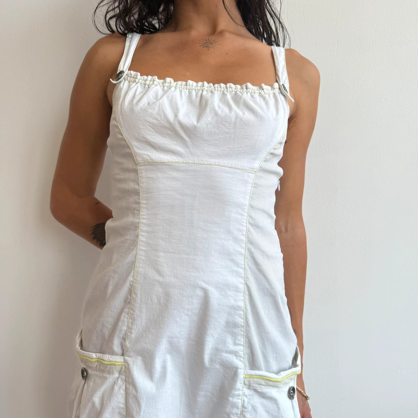 White cargo mini dress - Size S