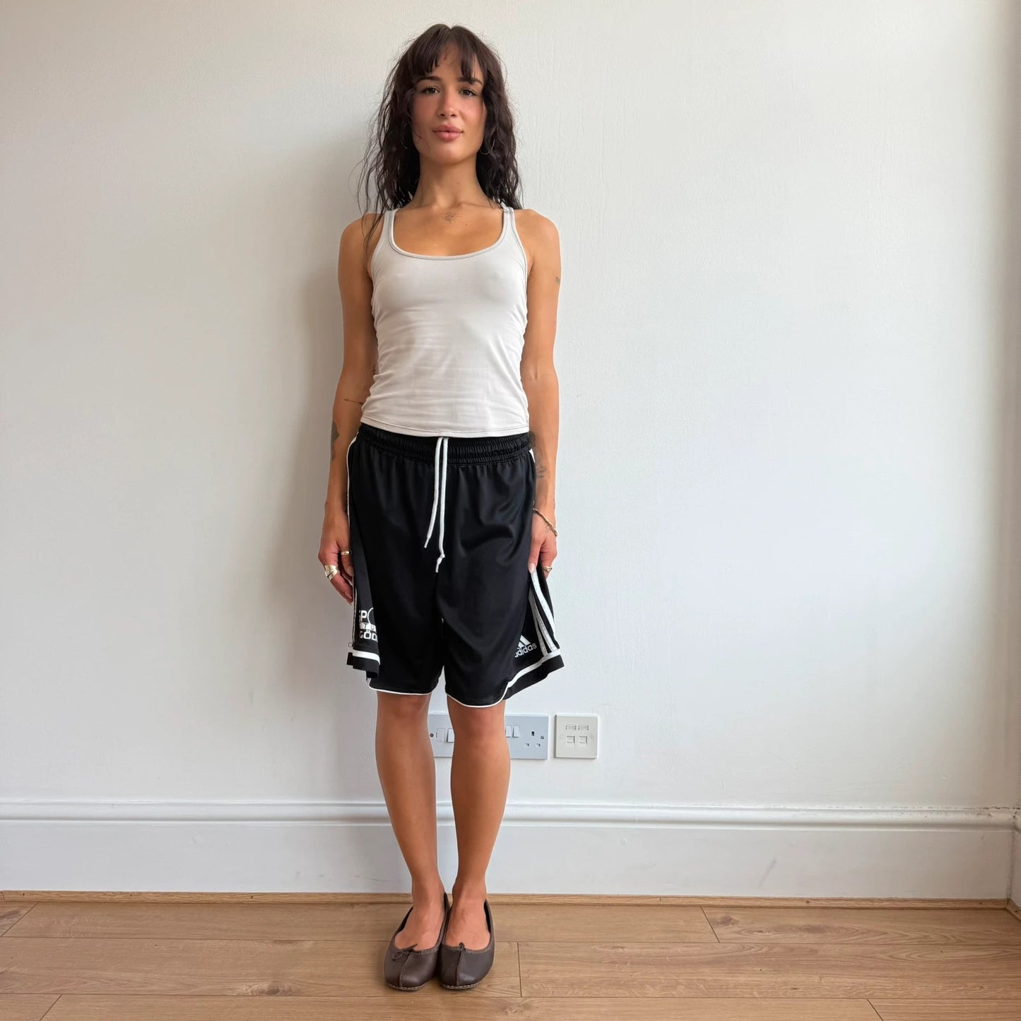 Black sporty adidas basketball shorts - Size S-M