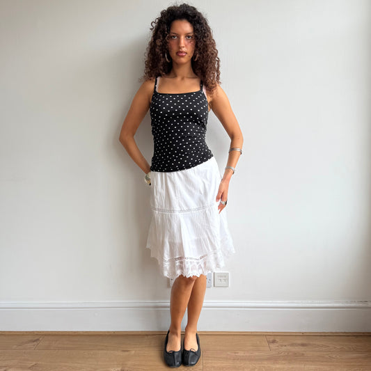 White lace midi skirt - Size S