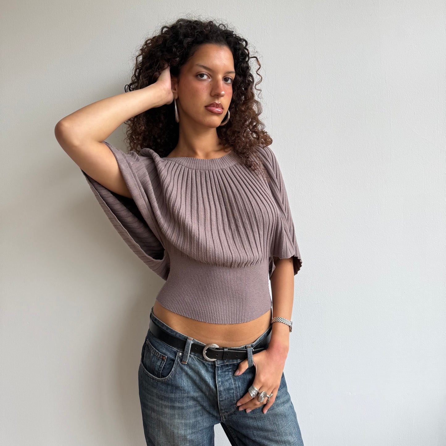 Taupe batwing knit - Size S