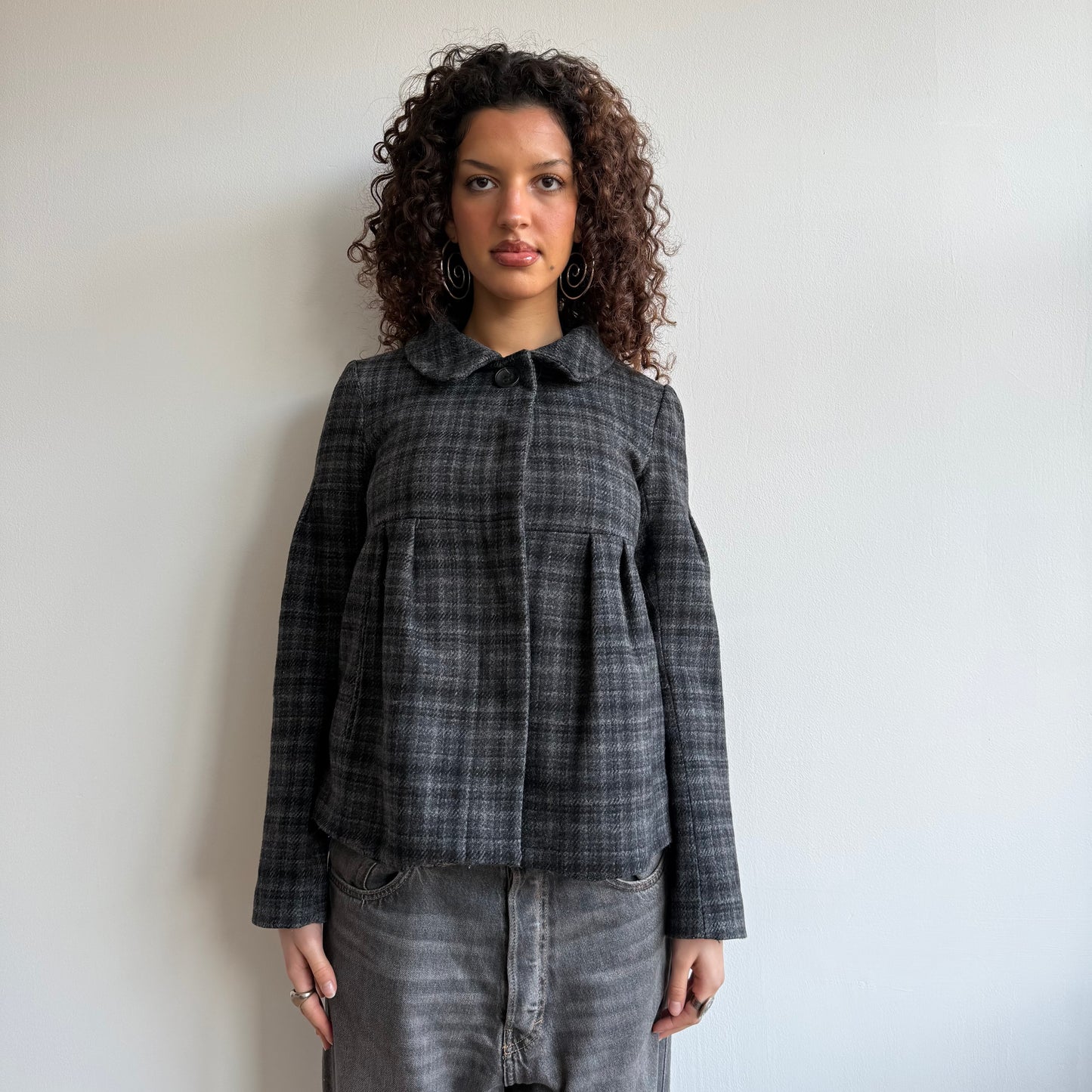 Tartan peacoat - Size S + M