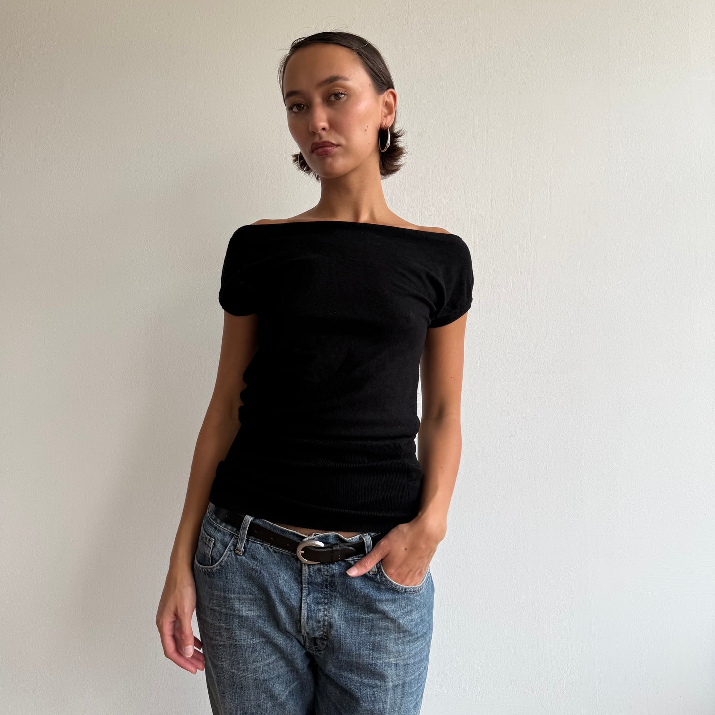 Black short sleeve knit - Size S