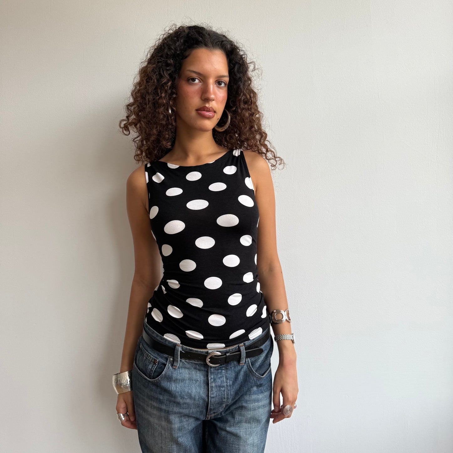 Large polka dot top - Size S
