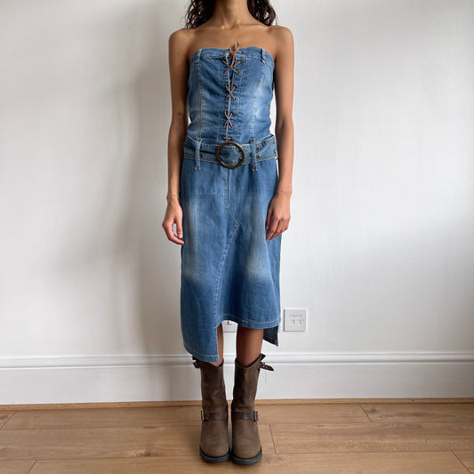 Denim bustier midi dress - Size S/M