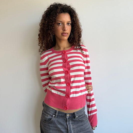 Pink striped cardigan - Size M