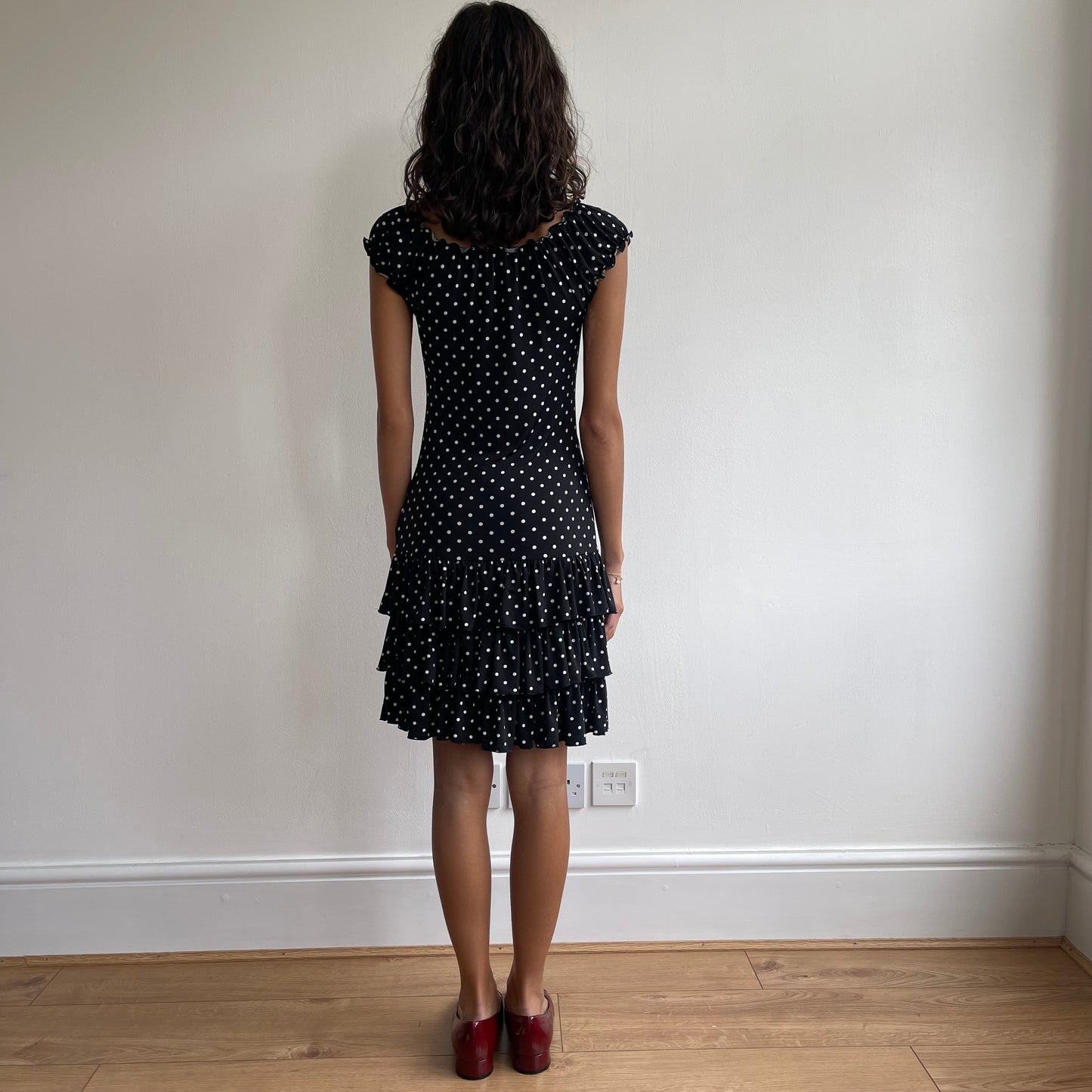 Morgan polka dot rara dress - Size S
