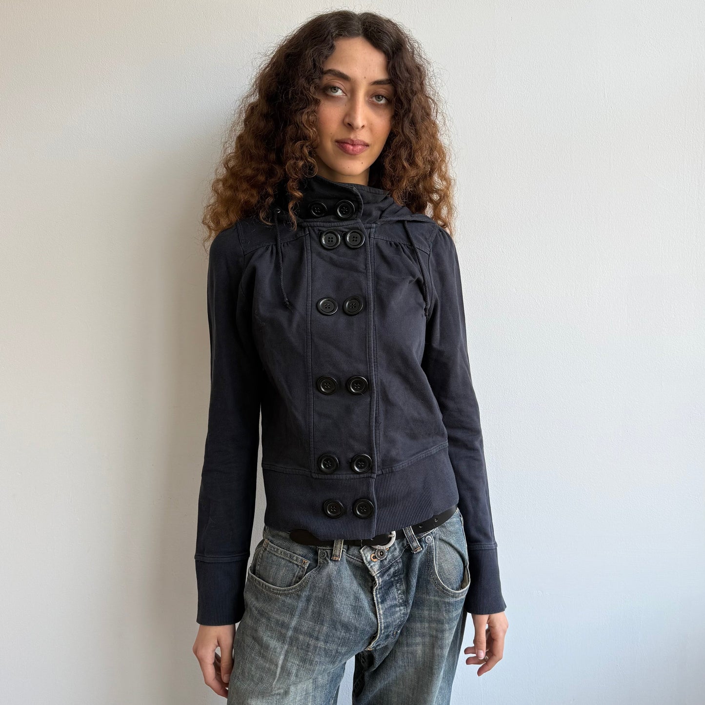 Black peacoat hoodie - Size S